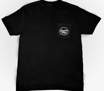 Black t-shirt with large white, with Pocket “Freedom Union” logo on front 