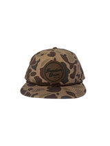 Camo snapback hat with circular Freedom Union logo on front