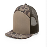 Solid beige trucker cap with beige mesh beige and curved bill